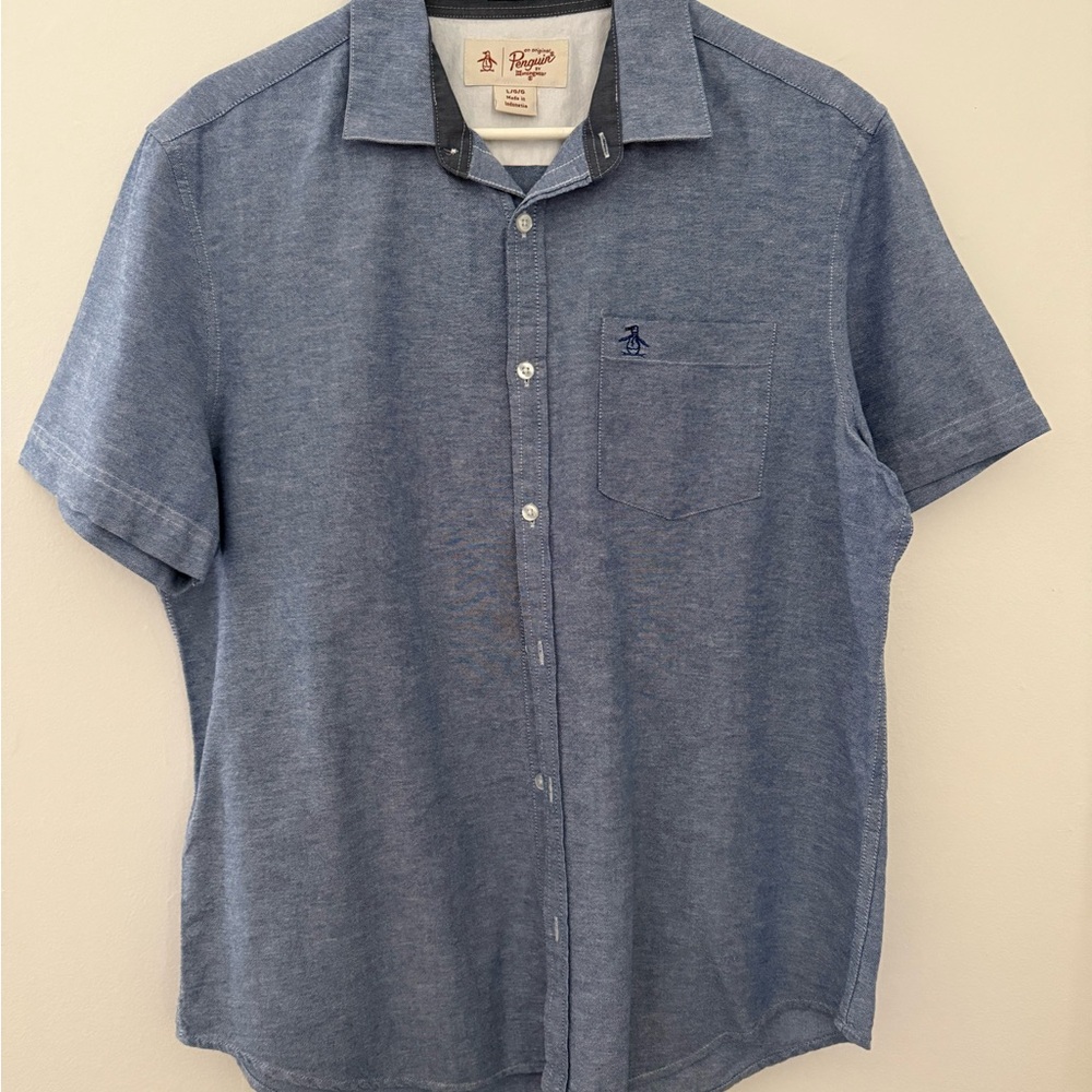 Original Penguin Blue Casual Button Down Shirt